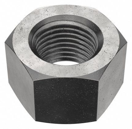 Hex Nut: M45-4.50 Thread, 70 mm Hex Wd, 45 mm Hex Ht, Steel, Grade 2H, Black Oxide