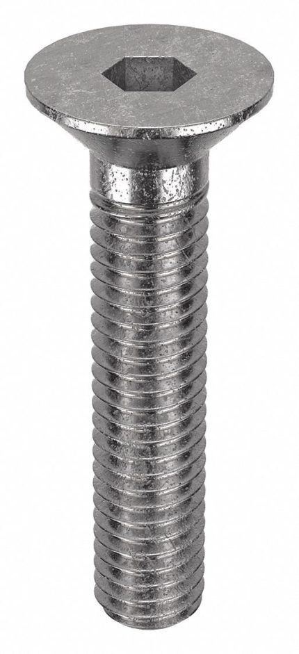 Socket Flat Head Screw: M3-0.5 Thread Size, 14 mm Lg, Flat, Plain, Stainless Steel, 18-8, 50 PK