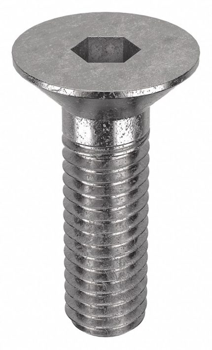 Socket Flat Head Screw: M6-1 Thread Size, 18 mm Lg, Flat, Plain, Stainless Steel, 18-8, 50 PK