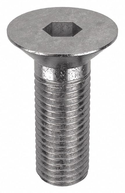 Socket Flat Head Screw: M20-2.5 Thread Size, 50 mm Lg, Flat, Plain, Stainless Steel, 18-8, 10 PK
