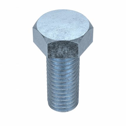Hex Head Cap Screw: Steel, Grade 5, Zinc Plated, 1/2"-13, Coarse, 1 1/4 in lg, Made in USA*, 25 PK