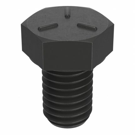 Hex Head Cap Screw: Steel, Grade 5, Black Oxide, 1/2"-13, Coarse, 3/4 in lg, Made in USA*, 25 PK