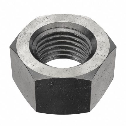 Hex Nut: 3/8"-24 Thread, 9/16 in Hex Wd, 21/64 in Hex Ht, Steel, Grade 5, Black Oxide, 100 PK