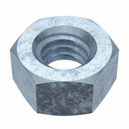 Hex Nut: 5/16"-18 Thread, 1/2 in Hex Wd, 17/64 in Hex Ht, Steel, Grade 5, Zinc Plated, 100 PK