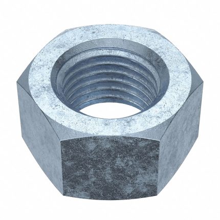 Hex Nut: 3/8"-24 Thread, 9/16 in Hex Wd, 21/64 in Hex Ht, Steel, Grade 5, Zinc Plated, 100 PK