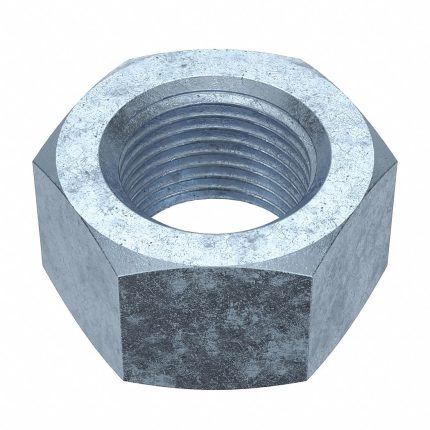 Hex Nut: 3/4"-16 Thread, 1 7/64 in Hex Wd, 41/64 in Hex Ht, Steel, Grade 5, Zinc Plated, 20 PK
