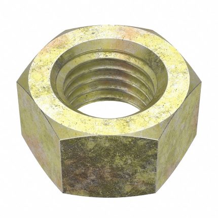 Hex Nut: 3/4"-10 Thread, 1 7/64 in Hex Wd, 41/64 in Hex Ht, Steel, Grade 8, Zinc Yellow, 20 PK