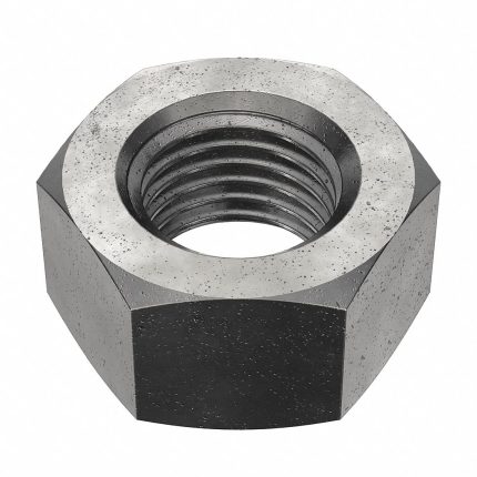 Hex Nut: 7/16"-20 Thread, 11/16 in Hex Wd, 3/8 in Hex Ht, Steel, Grade 8, Black Oxide, 50 PK