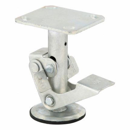 APPROVED VENDOR Floor Lock: For 6 in Wheel Dia, 6 1/2 in Floor Lock Retracted Ht, Steel