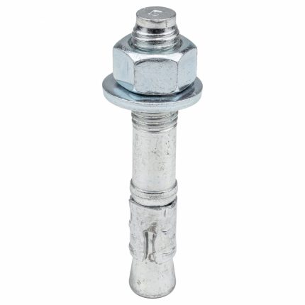 RED HEAD Wedge Anchor: 4 3/4 in Overall Lg, 3/4 in Dia, 3/4"-10 Thread Size, Steel, Steel, 10 PK