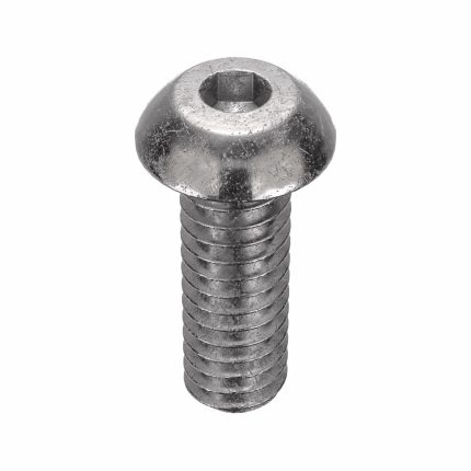 Socket Head Cap Screw: 1/4"-20 Thread Size, 3/4 in Lg, Button, Plain, Stainless Steel, 18-8, 100 PK