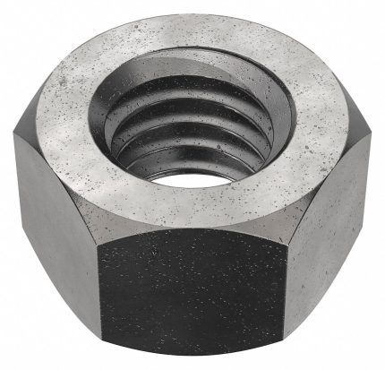 Hex Nut: 3/8"-16 Thread, 9/16 in Hex Wd, 21/64 in Hex Ht, Steel, Grade 8, Black Oxide, 100 PK