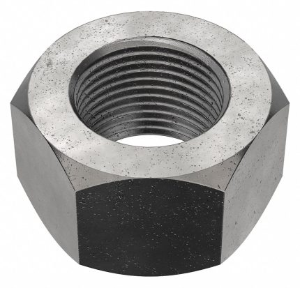 Hex Nut: 1 1/8"-12 Thread, 1 11/16 in Hex Wd, 31/32 in Hex Ht, Steel, Grade 5, Black Oxide, 5 PK