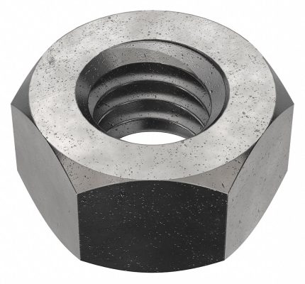 Hex Nut: 5/16"-18 Thread, 1/2 in Hex Wd, 17/64 in Hex Ht, Steel, Grade 5, Plain, 100 PK