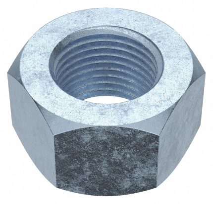Hex Nut: 1/2"-20 Thread, 3/4 in Hex Wd, 7/16 in Hex Ht, Steel, Grade 5, Zinc Plated, 50 PK