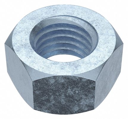 Hex Nut: M18-1.50 Thread, 27 mm Hex Wd, 15 mm Hex Ht, Steel, Class 8, Zinc Plated, 20 PK