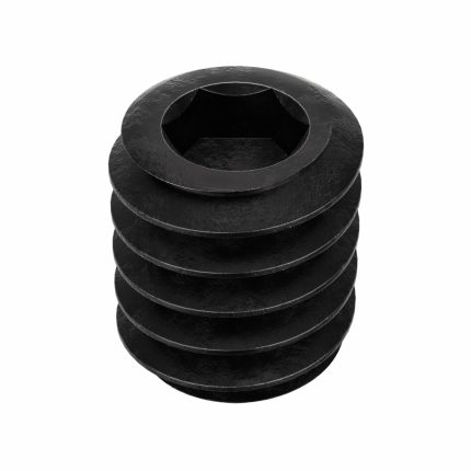 Socket Set Screw: 1/4"-20 Thread Size, 5/16 in Overall Lg, Cup pt, Alloy Steel, Black Oxide, 100 PK
