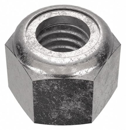 Lock Nut: Nylon Insert, 5/8"-11 Thread Size, Stainless Steel, 316, Plain, 15/16 in Hex Wd, 10 PK