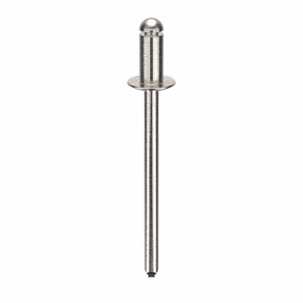 Blind Rivet,1.346" L,0.122" dia,PK500: Inch, 1 11/32 in Overall Lg, 1/4 in Body Lg, Open End, 500 PK