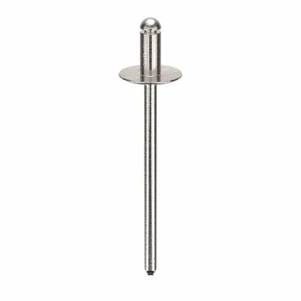 Blind Rivet,1.54 in L,0.122 in dia,PK500: Inch, 1 35/64 in Overall Lg, 1/4 in Body Lg, Plain, 500 PK