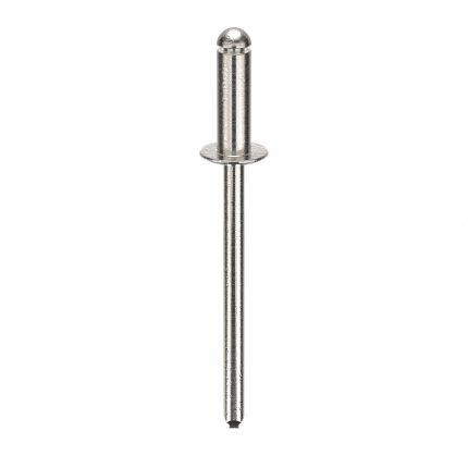 Blind Rivet,1.471" L,0.122" dia,PK500: Inch, 1 15/32 in Overall Lg, 3/8 in Body Lg, Open End, 500 PK