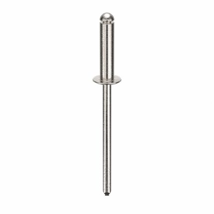 Blind Rivet,1.596" L,0.122" dia,PK500: Inch, 1 19/32 in Overall Lg, 1/2 in Body Lg, Open End, 500 PK