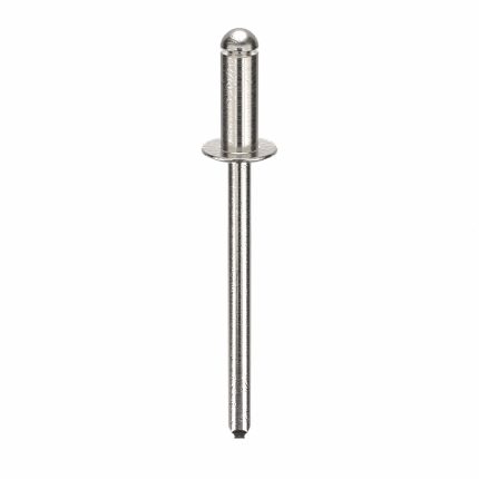 Blind Rivet,1.693" L,0.153" dia,PK500: Inch, 1 11/16 in Overall Lg, 13/32 in Body Lg, Dome, 500 PK