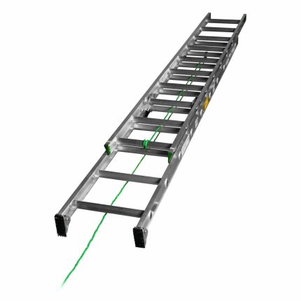 WERNER Extension Ladder: 20 ft Ladder Size, Aluminum, 225 lb Load Capacity, 27 lb Wt, 2 Sections