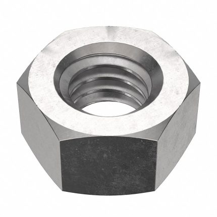 Hex Nut: 5/16"-18 Thread, 9/16 in Hex Wd, 19/64 in Hex Ht, Stainless Steel, 316, Plain, 50 PK