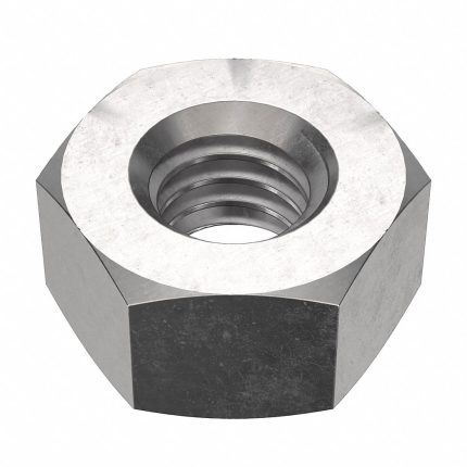 Hex Nut: 5/16"-18 Thread, 9/16 in Hex Wd, 19/64 in Hex Ht, Stainless Steel, 18-8, Plain, 50 PK