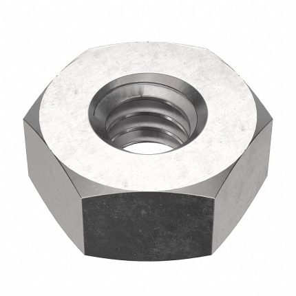 Hex Nut: 1/4"-20 Thread, 1/2 in Hex Wd, 15/64 in Hex Ht, Stainless Steel, 18-8, Plain, 50 PK