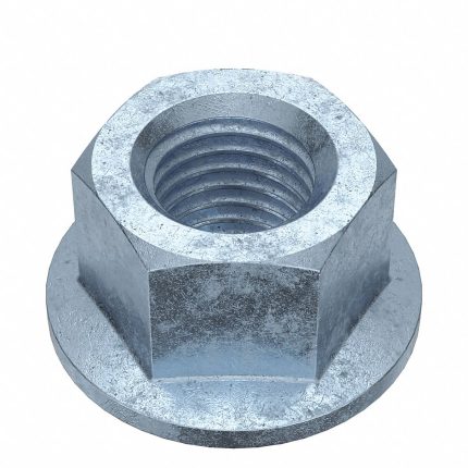Lock Nut: Serrated, 3/4"-10 Thread Size, Steel, Grade A, Zinc Plated, 1 1/8 in Hex Wd, 10 PK