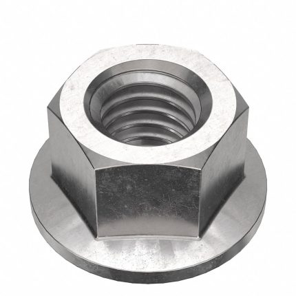 Lock Nut: Serrated, 3/8"-16 Thread Size, Stainless Steel, 18-8, Plain, 25 PK