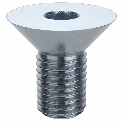 Socket Flat Head Screw: 5/16"-24 Thread Size, 5/8 in Lg, Flat, Zinc Plated, Steel, 100 PK