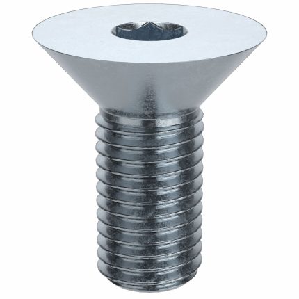 Socket Flat Head Screw: 5/16"-24 Thread Size, 3/4 in Lg, Flat, Zinc Plated, Steel, 100 PK