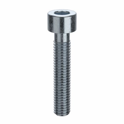 Socket Head Cap Screw: #10-32 Thread Size, 1 in Lg, Std, Zinc Plated, Steel, 0.19 in Head Ht, 100 PK