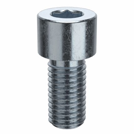 Socket Head Cap Screw: 1/4"-28 Thread Size, 1/2 in Lg, Std, Zinc Plated, Steel, 100 PK