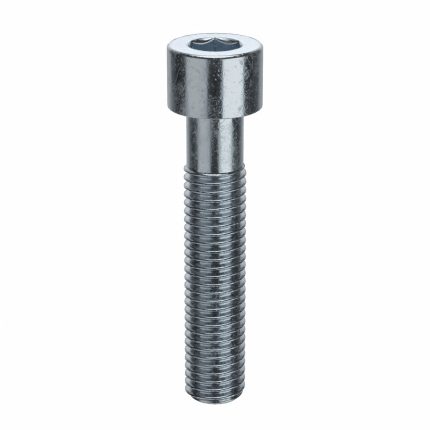 Socket Head Cap Screw: 1/4"-28 Thread Size, 1 1/4 in Lg, Std, Zinc Plated, Steel, 100 PK