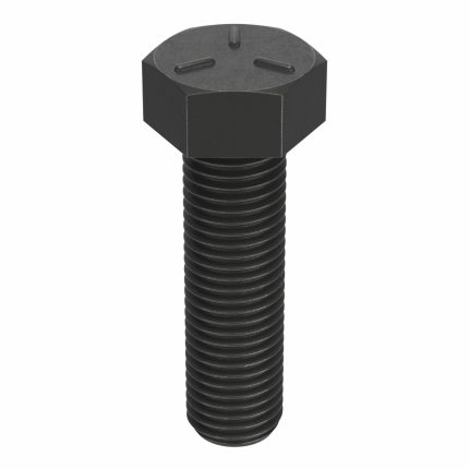 Hex Tap Bolt: Steel, Grade 5, Black Oxide, 1"-8, Coarse, 3 1/2 in lg, Globally Sourced, Inch, 5 PK