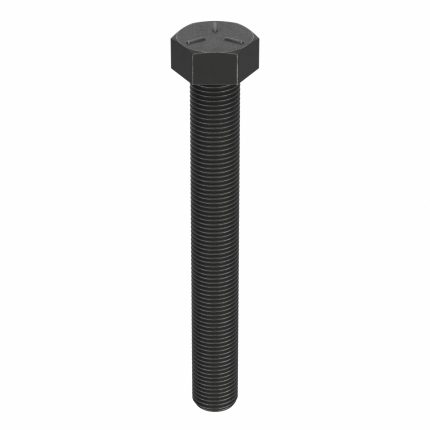 Hex Tap Bolt: Steel, Grade 5, Black Oxide, 3/8"-24, Fine, 4 in lg, Globally Sourced, Inch, 10 PK