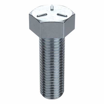 Hex Tap Bolt: Steel, Grade 5, Zinc Plated, 1"-8, Coarse, 3 1/2 in lg, Globally Sourced, Inch, 5 PK