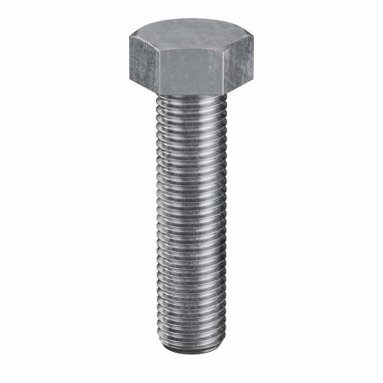 Hex Tap Bolt: Steel, Grade 5, Zinc Plated, 1"-8, Coarse, 4 in lg, Globally Sourced, Inch, 5 PK