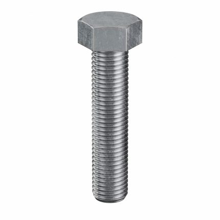 Hex Tap Bolt: Steel, Grade 5, Zinc Plated, 1"-8, Coarse, 4 1/2 in lg, Globally Sourced, Inch, 5 PK