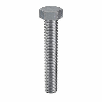 Hex Tap Bolt: Steel, Grade 5, Zinc Plated, 1"-8, Coarse, 6 in lg, Globally Sourced, Fully Threaded