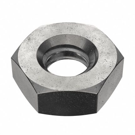 Jam Nut: 1/4"-20 Thread, 7/16 in Hex Wd, 5/32 in Hex Ht, Steel, Grade 5, Black Oxide, 50 PK
