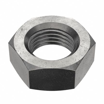 Jam Nut: 1/2"-20 Thread, 3/4 in Hex Wd, 21/64 in Hex Ht, Steel, Grade 5, Black Oxide, 25 PK