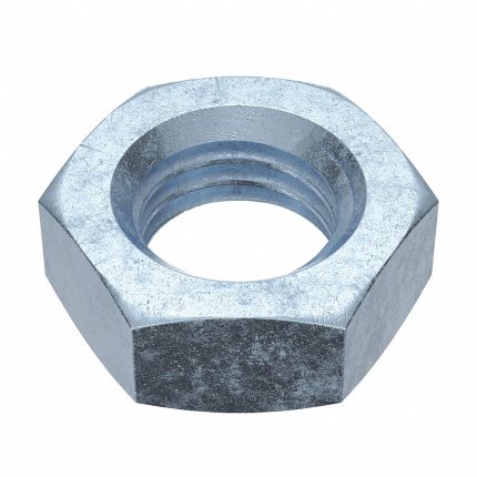 Jam Nut: 3/4"-10 Thread, 1 7/64 in Hex Wd, 29/64 in Hex Ht, Steel, Grade 8, Zinc Plated