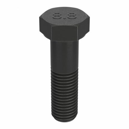 Hex Head Cap Screw: Steel, Class 8.8, Black Oxide, M20-2.50, Coarse, 65 mm lg, Metric, HRC22, 40 PK