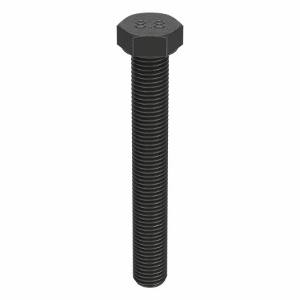 Hex Head Cap Screw: Steel, Class 8.8, Black Oxide, M18-2.50, Coarse, 120 mm lg, Metric, HRC22, 30 PK