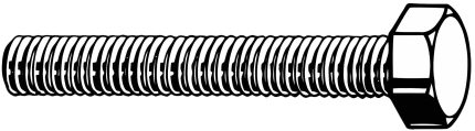 Hex Head Cap Screw: Steel, Class 8.8, Black Oxide, M24-3.00, Coarse, 80 mm lg, Fully Threaded, 20 PK